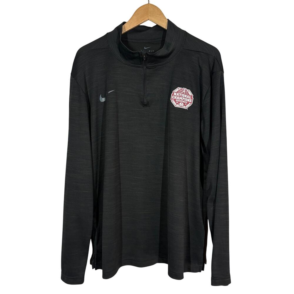 Nike Quarter Zip Pullover Crimson Tide 2020 Top Shirt LS Black Athletic - XL